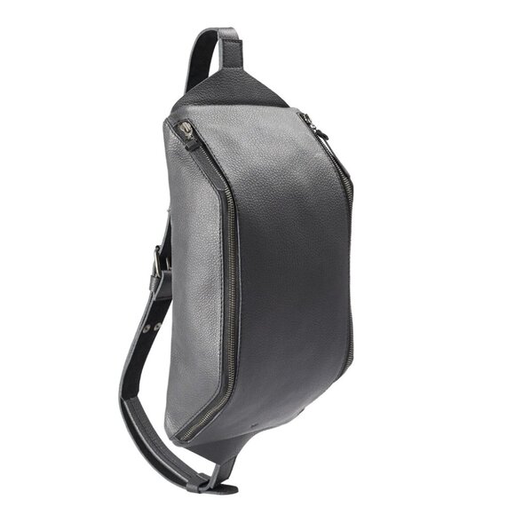 BLACK CALFSKIN LEATHER SLING BAG - Picture 1 of 7